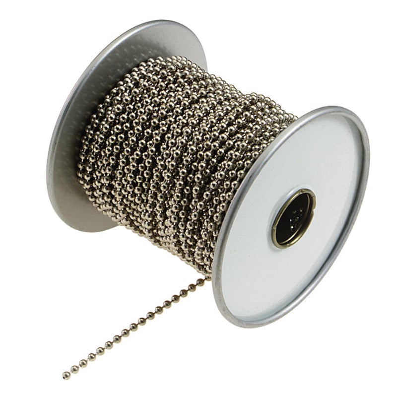 Lucky Line Nickel-Plated Steel (No. 6) Ball Chain Spool, 100-Feet (31700) - Image 1